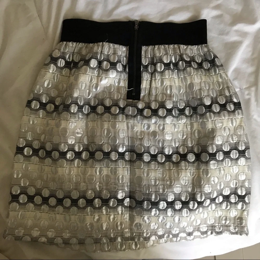 Aqua Silver Jacquard Skirt - Picture 2 of 4